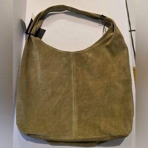 Claudia Firenze Hippie Green Boho Leather Suede Handbag Italy Hobo Shoulder Bag